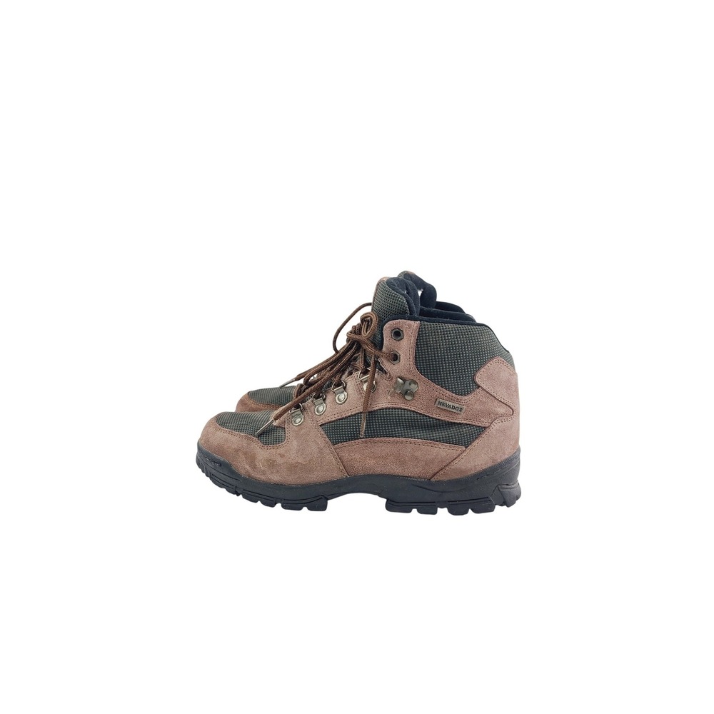 Nevados, High Top Suede/Textile Outdoor Hiking Boots, Men Size 10.5 Brown/Green